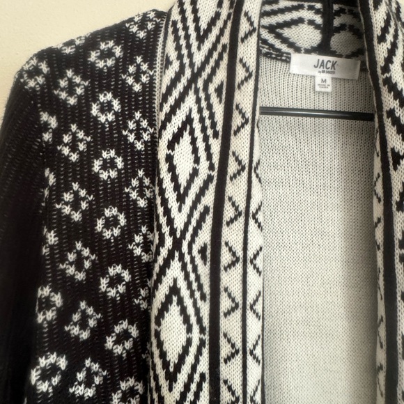 Long Black & White Cardigan - Jack by BB Dakota - Medium - Pockets - Picture 3 of 4
